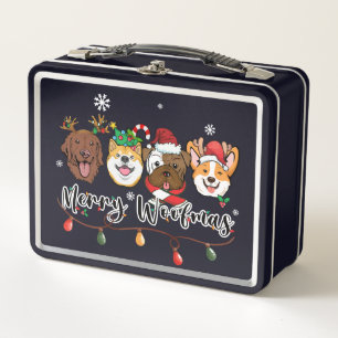 Merry Woofmas Typografie Metal Lunchbox