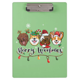 Merry Woofmas Typografy Clipboard Klemmbrett