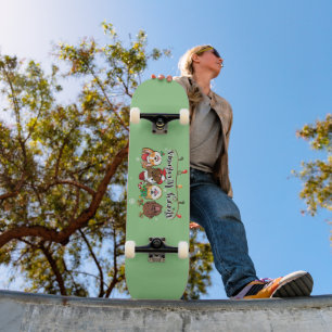 Merry Woofmas Typografy Skateboard