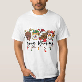 Merry Woofmas Typografy T - Shirt