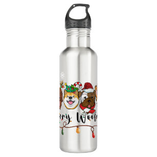 Merry Woofmas Wasserflasche Edelstahlflasche