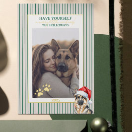 Merry Woofmas Watercolor German Shepherd Folien Feiertagskarte