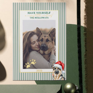 Merry Woofmas Watercolor German Shepherd Folien Feiertagskarte