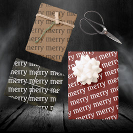 Merry Wrapping Paper Sheets Geschenkpapier Set
