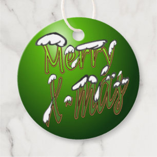 Merry X-Mas Green Gevor Tags Geschenkanhänger