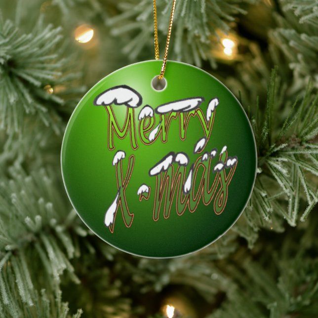Merry X-Mas Green Ornament (Baum)