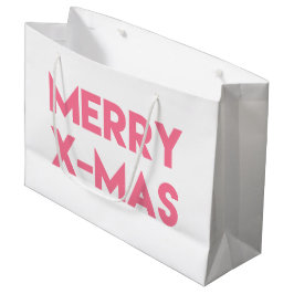 Merry X-Mas, moderne Typografie-Geschenktasche Große Geschenktüte