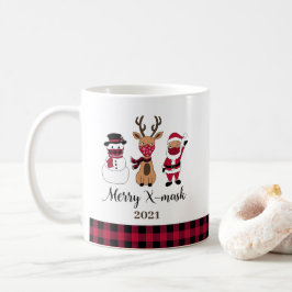 Merry X-Mask Funny Buffalo Kariert Santa Kaffeetasse