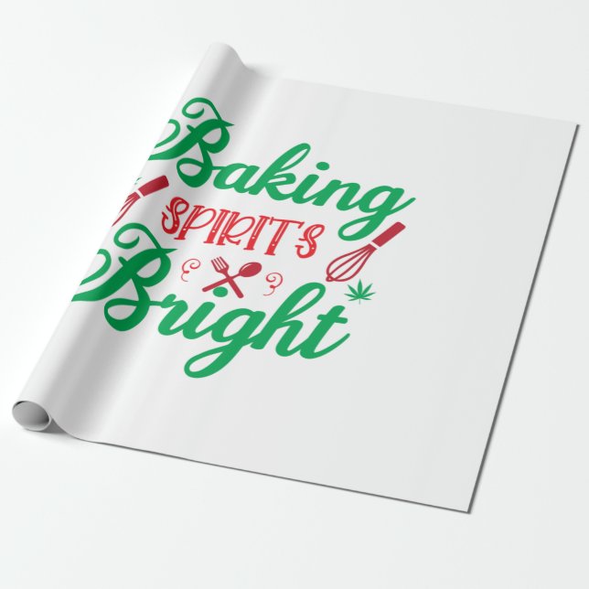 Merry Xmas Backbrills hell Geschenkpapier (Ungerollt)