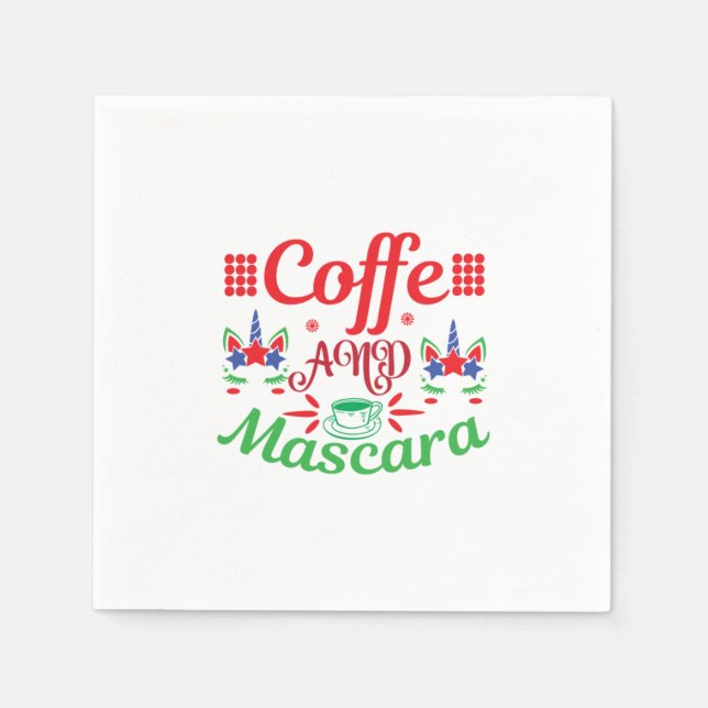Merry Xmas Cafeine und Mascara Serviette (Vorderseite)