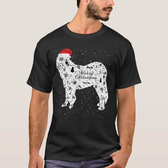 Merry Xmas Caucasian Shepherd Dog Dog Christmas  T-Shirt (Vorderseite)