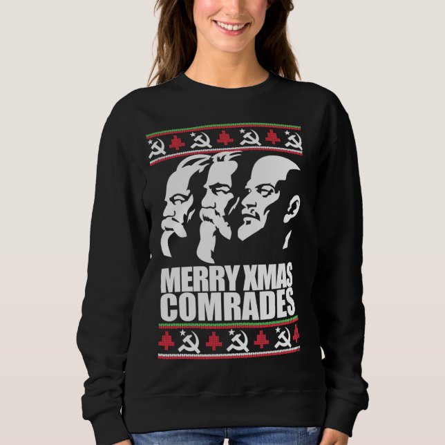 MERRY XMAS COMRADE Ugly Christmas Sweater Marx Eng Sweatshirt (Vorderseite)
