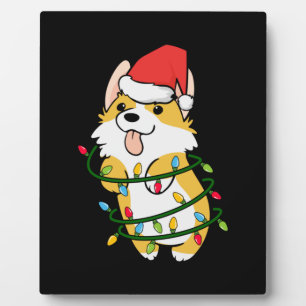 Merry Xmas Corgi Weihnachtsbaum Licht Fotoplatte