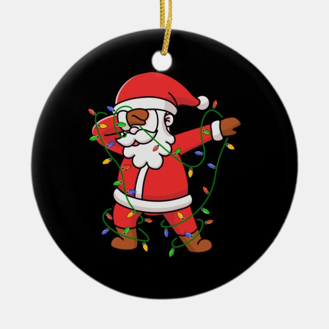 Merry Xmas dabbing Weihnachtsbaum Licht Keramik Ornament (Vorne)