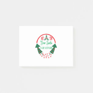 Merry Xmas Dear Santa I Can Explain Post-it Klebezettel