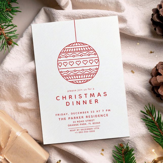 Merry Xmas Dinner minimale Karte mit Weihnachts-Ba (Von Creator hochgeladen)