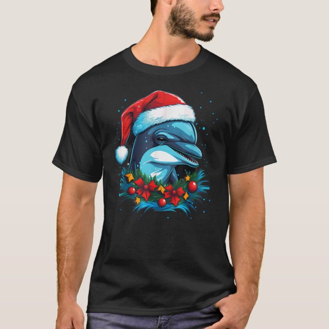 Merry Xmas Dolphin Christmas T-Shirt (Vorderseite)