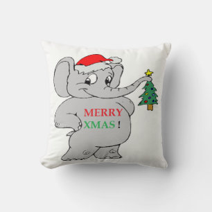 "MERRY XMAS" ELEPHANT KISSEN