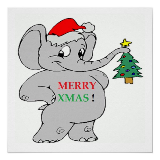 "MERRY XMAS" ELEPHANT POSTER (Vorderseite)