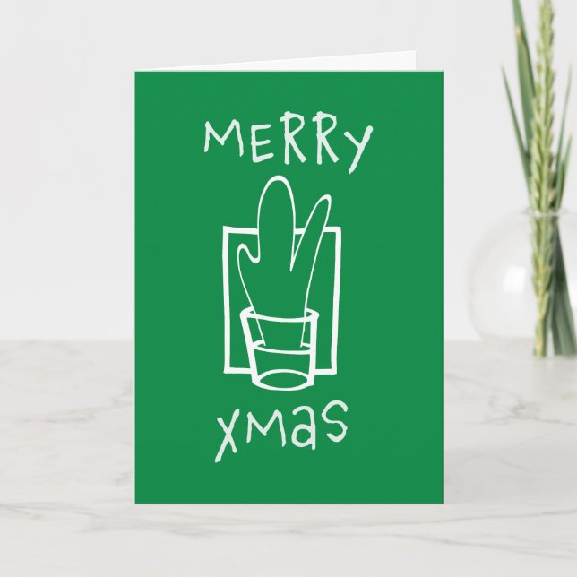 Merry Xmas Feiertagskarte (Vorderseite)