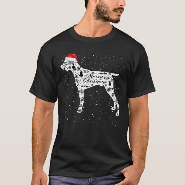 Merry Xmas German Shorthaired Pointer Dog Christma T-Shirt (Vorderseite)