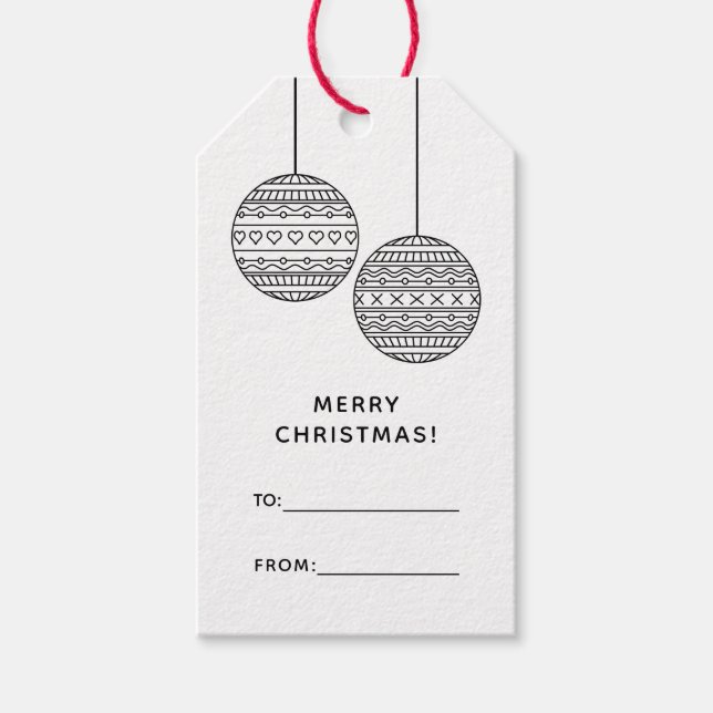 Merry Xmas Geschenk Tag To von mit Weihnachts-Ball Geschenkanhänger (Vorderseite)