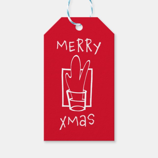 Merry Xmas Geschenkanhänger (Vorderseite)