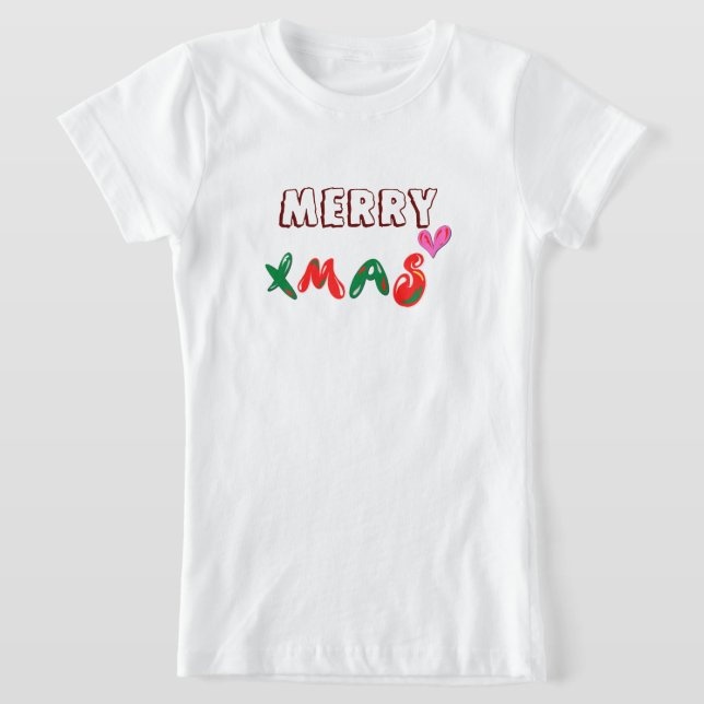 Merry Xmas Girls White T-Shirt (Ablage )