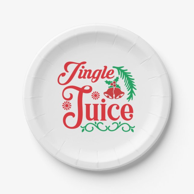 Merry Xmas Happy Jingle Juice Pappteller (Vorderseite)