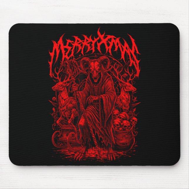 Merry Xmas Heavy Metal Band Parody Death Metal Vin Mousepad (Vorne)