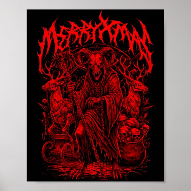 Merry Xmas Heavy Metal Band Parody Death Metal Vin Poster (Vorne)