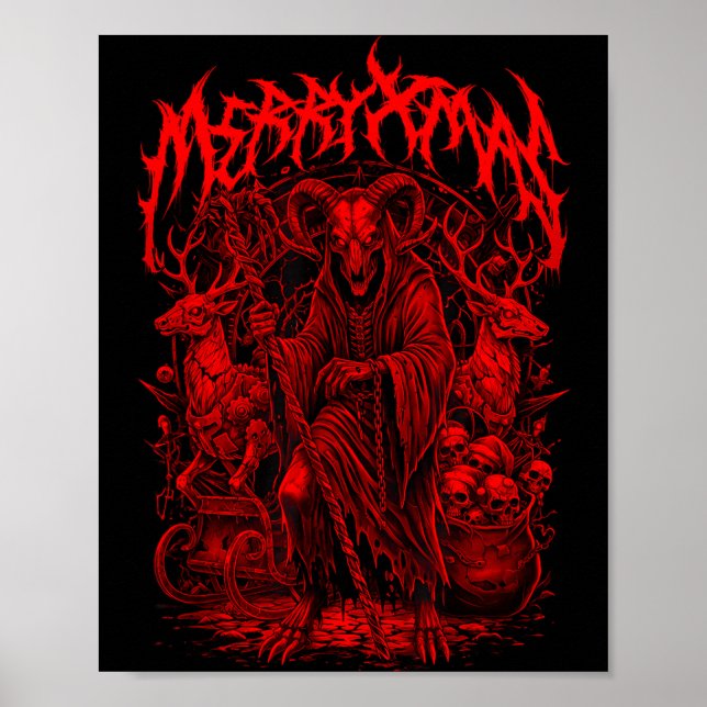 Merry Xmas Heavy Metal Band Parody Death Metal Vin Poster (Vorne)