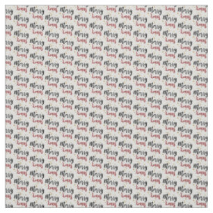 Merry Xmas Holiday Script Pattern Stoff