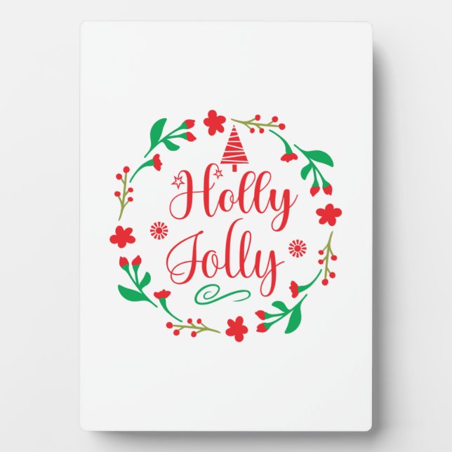 Merry Xmas Holly Jolly Fotoplatte (Vorderseite)