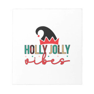 Merry Xmas Holly Jolly Vibes Notizblock