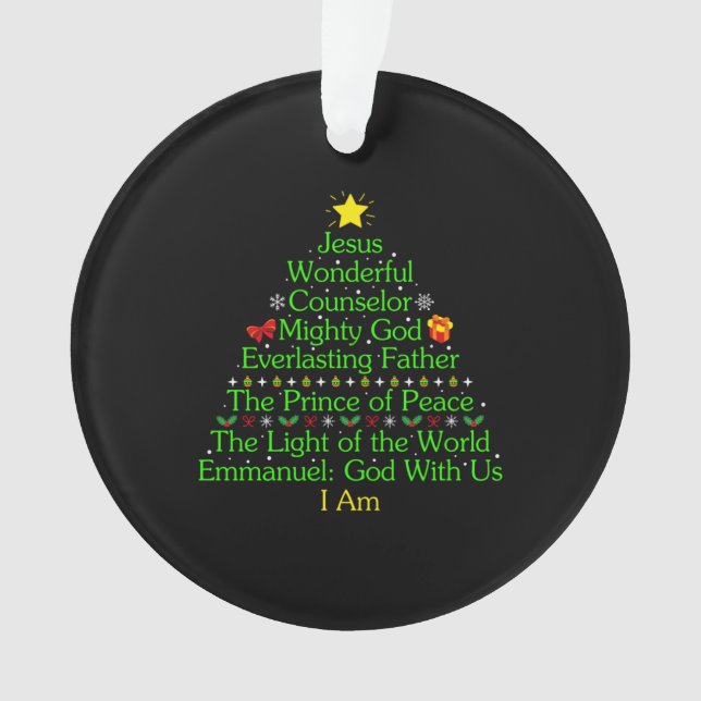 Merry Xmas Jesus Wonderful Counselor Mighty Ornament (Vorderseite)