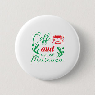 Merry Xmas Kaffee und Mascara Button