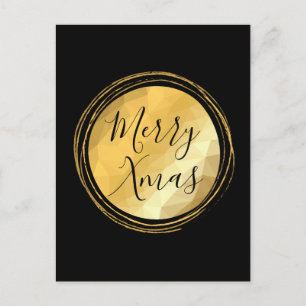 Merry Xmas Kalligraphie Text Gold luxuriös Postkarte