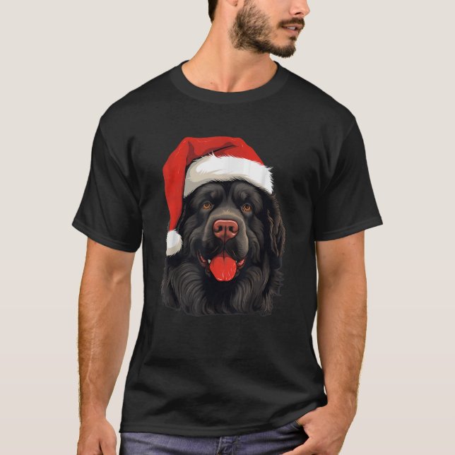 Merry Xmas Landseer Newfoundland Dog Christmas  T-Shirt (Vorderseite)
