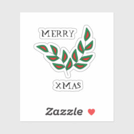 Merry Xmas Leaf Aufkleber