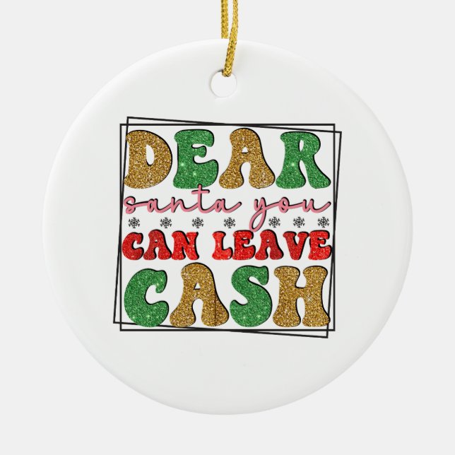 Merry Xmas Lieber Weihnachten Sie können Bargeld V Keramik Ornament (Vorne)