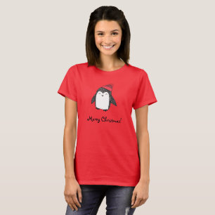 Merry Xmas Niedlich Happy Pinguin in Red Winter Ha T-Shirt