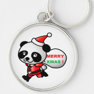 "MERRY XMAS" PANDA BEAR SANTA SCHLÜSSELANHÄNGER