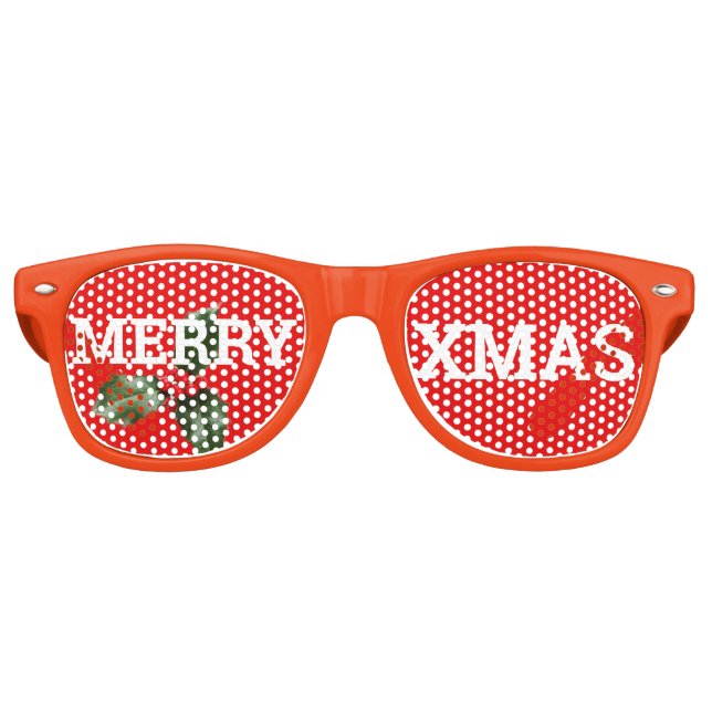 MERRY XMAS Retro Shades / Fun Party Sonnenbrille (Vorderseite)