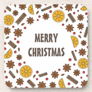 Merry-Xmas-Rotweinwürfel Getränkeuntersetzer