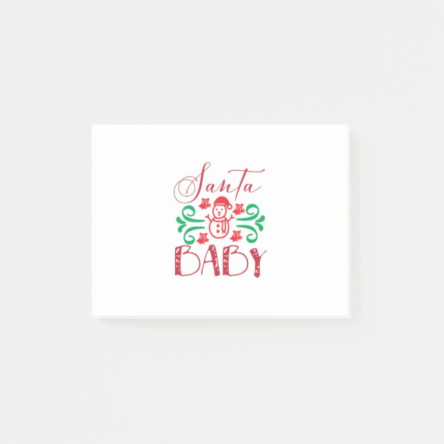 Merry Xmas Santa Baby Post-it Klebezettel (Vorderseite)