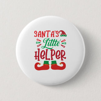 Merry Xmas Santa Little Helper Button