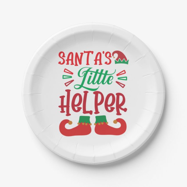 Merry Xmas Santa Little Helper Pappteller (Vorderseite)