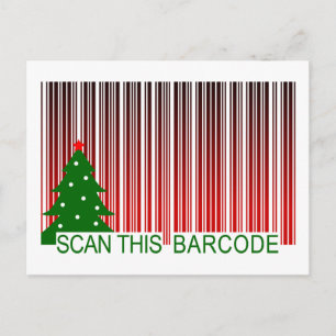 MERRY XMAS : Scannen Sie diesen Strichcode Feiertagspostkarte