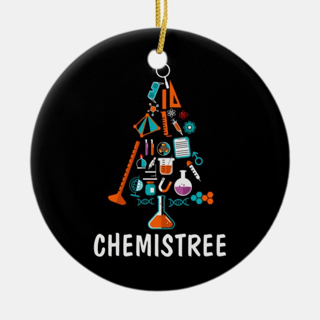 Merry Xmas Science Weihnachtsbaum Keramik Ornament (Vorne)